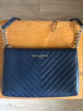 Karl Lagerfeld Navy Quilted Crossbody